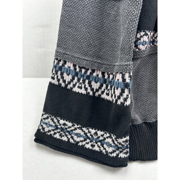 We The Free (Free People) Fair Isle Knit Sweater XS Gray Multicolor Oversized - Picture 7 of 7